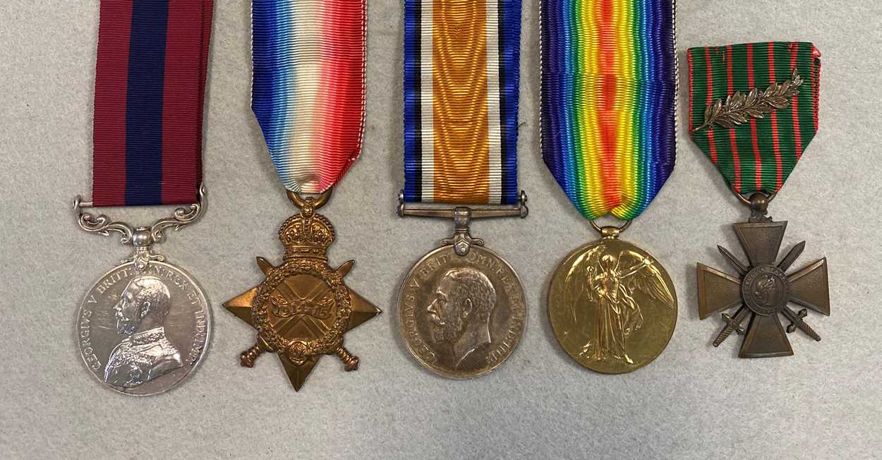 A WW1 medal trio together with a Distinguished Conduct Medal and Croix de Guerre avec Palme, - Image 7 of 7