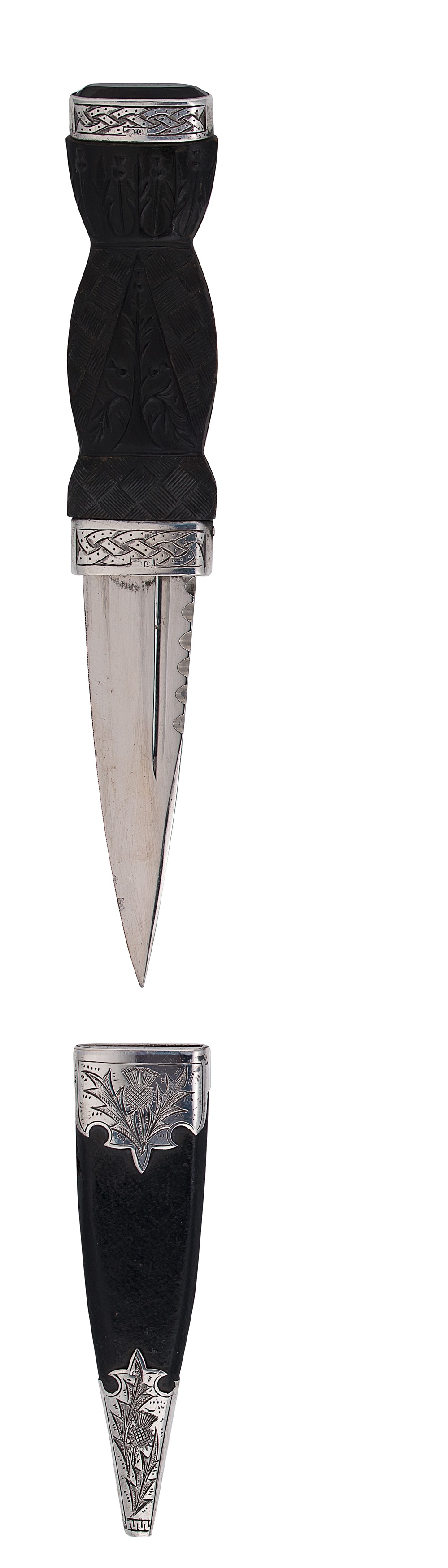 A George V silver mounted Sgian Dubh,