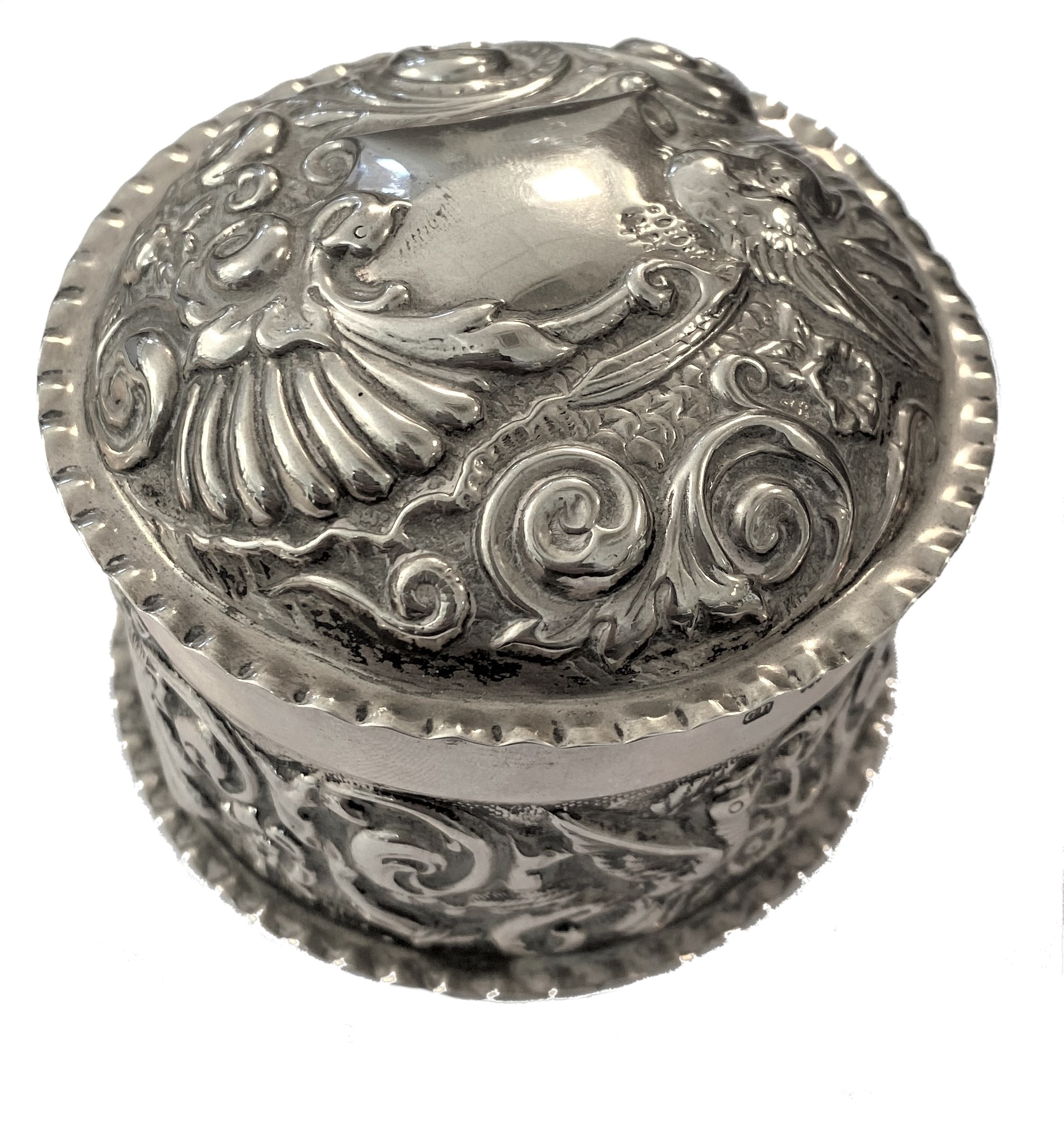 A Victorian silver trinket box,