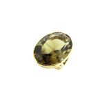 A 9ct gold large smokey quartz dress ring,