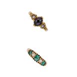 Two Victorian gemset rings,