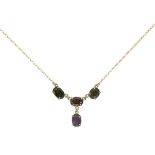 A multi colour zircon necklet,