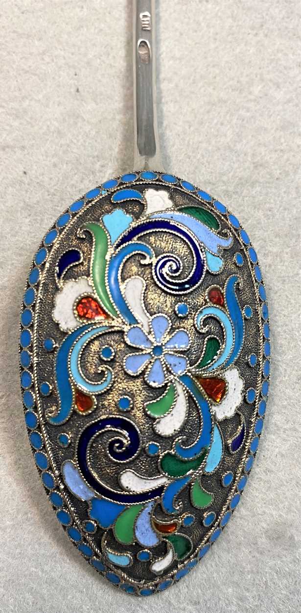 A collection of five early 20th century Russian metalwares silver and enamel objets, - Image 13 of 21