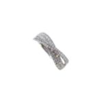 An 18ct white gold diamond set crossover ring,