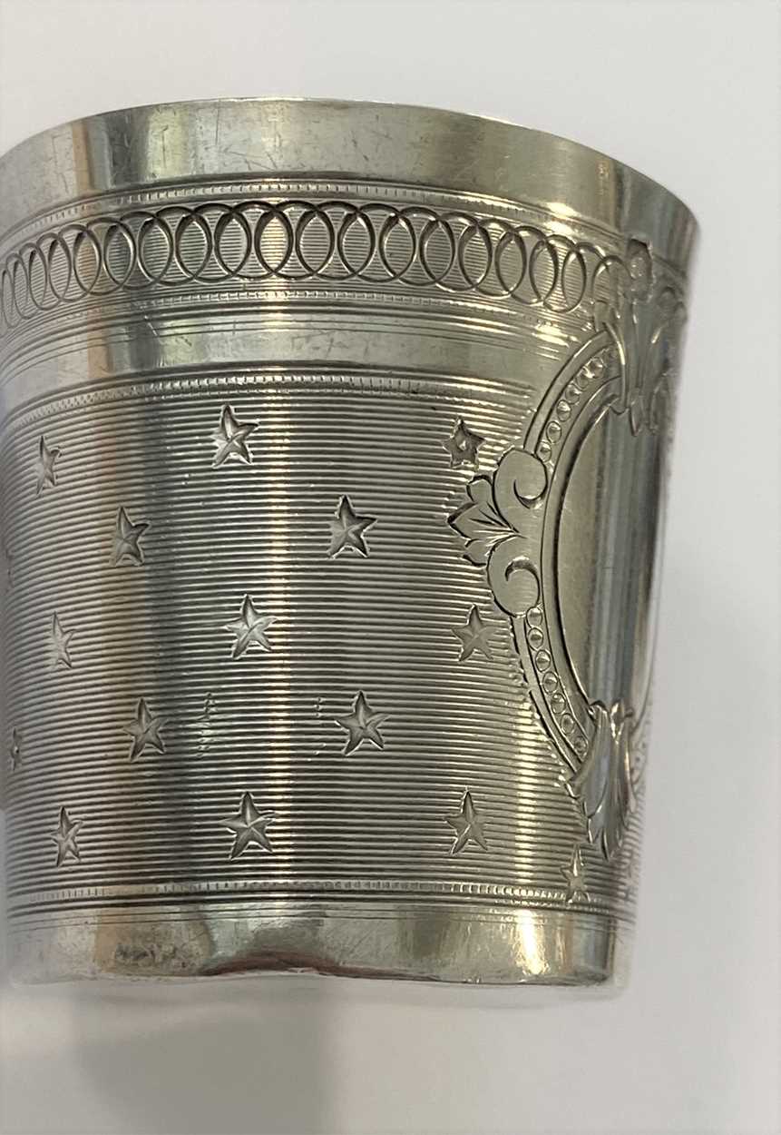 A 19th century French metalwares silver tot cup, - Image 3 of 7