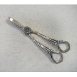 A pair of late 20th century silver grape scissors, mark of Asprey & Co Ltd.,