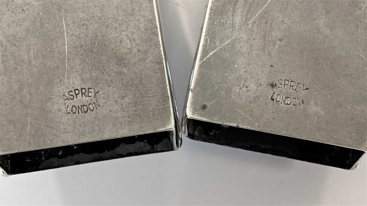 A pair of George V silver combination matchbox holder and ashtrays, mark of Asprey, - Image 3 of 6