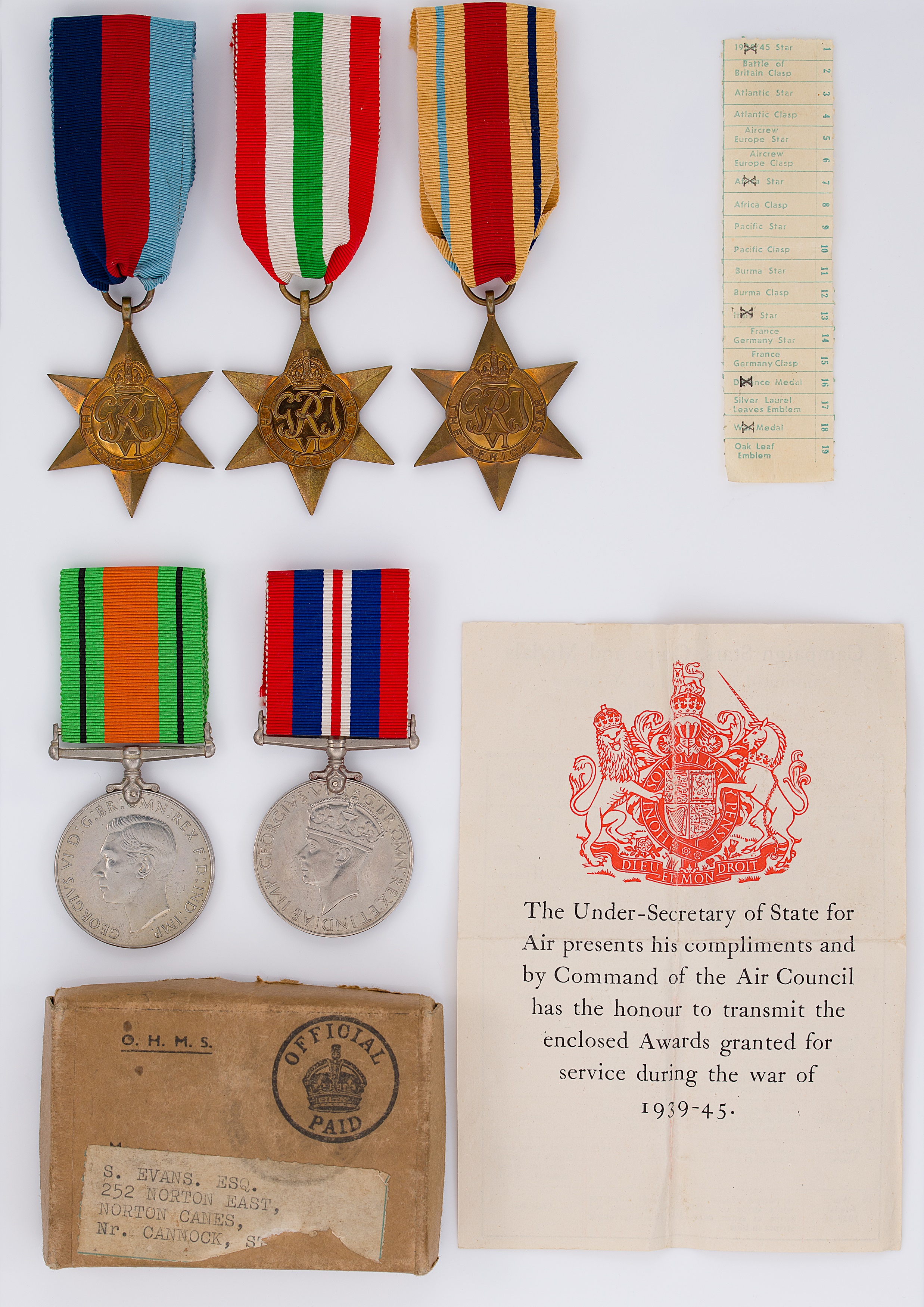 A WW2 campaign medal group,