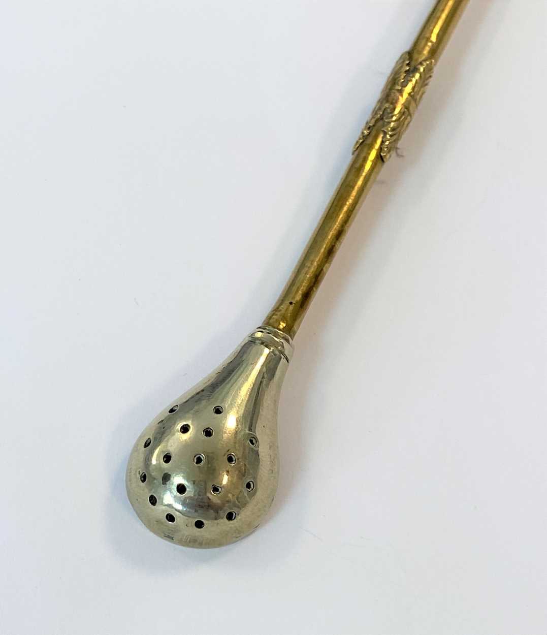 A 'Gibson' style medicine spoon together with two bombillas, - Image 6 of 10