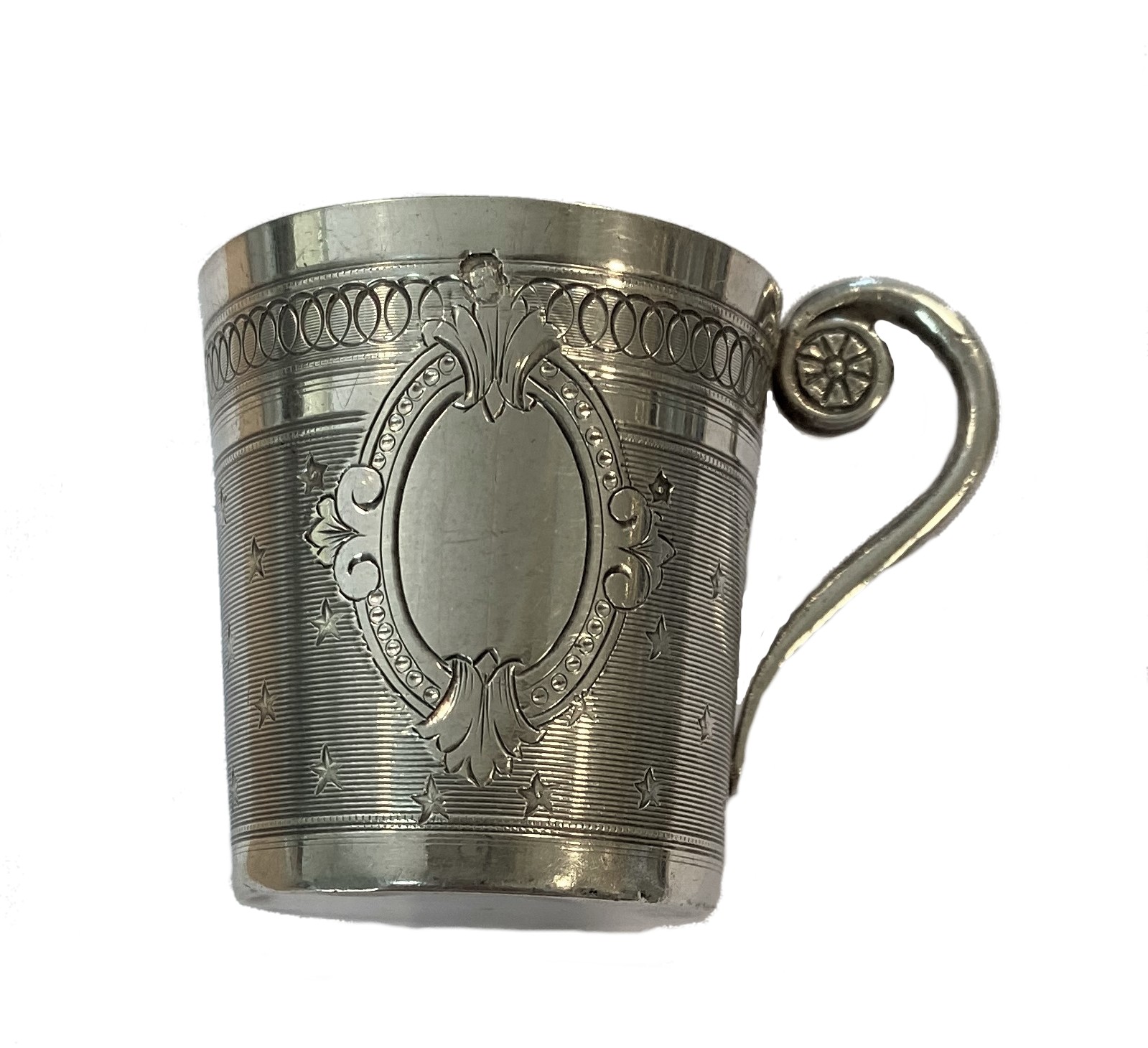 A 19th century French metalwares silver tot cup,