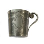 A 19th century French metalwares silver tot cup,