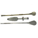 A 'Gibson' style medicine spoon together with two bombillas,
