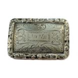 A George IV silver vinaigrette, mark of Nathaniel Mills,