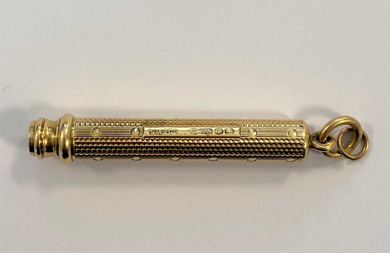 A 15ct gold propelling pencil, mark of Sampson Mordan & Co, - Image 4 of 7