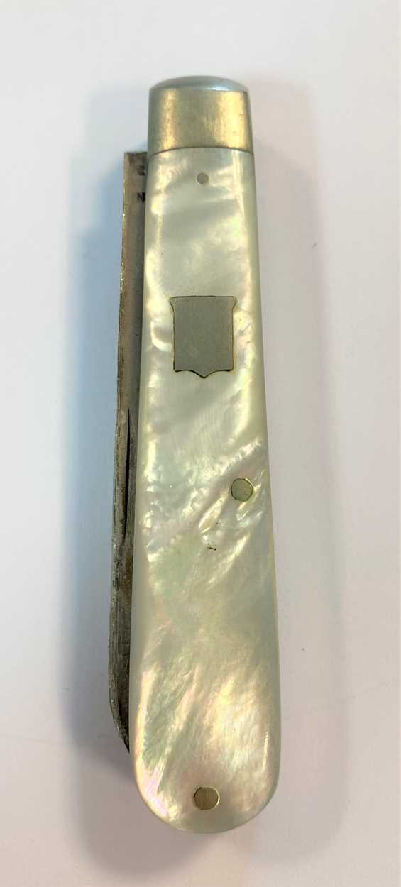 A Victorian silver 'campaign' style interlocking travelling fruit knife and fork, - Image 3 of 9