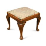 A George II walnut stool,