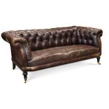An Edwardian chesterfield sofa,