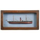 A maritime diorama of a steam ship, late 19th century,