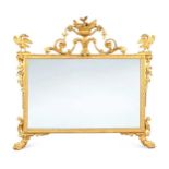 A George III carved giltwood and gesso overmantel mirror,