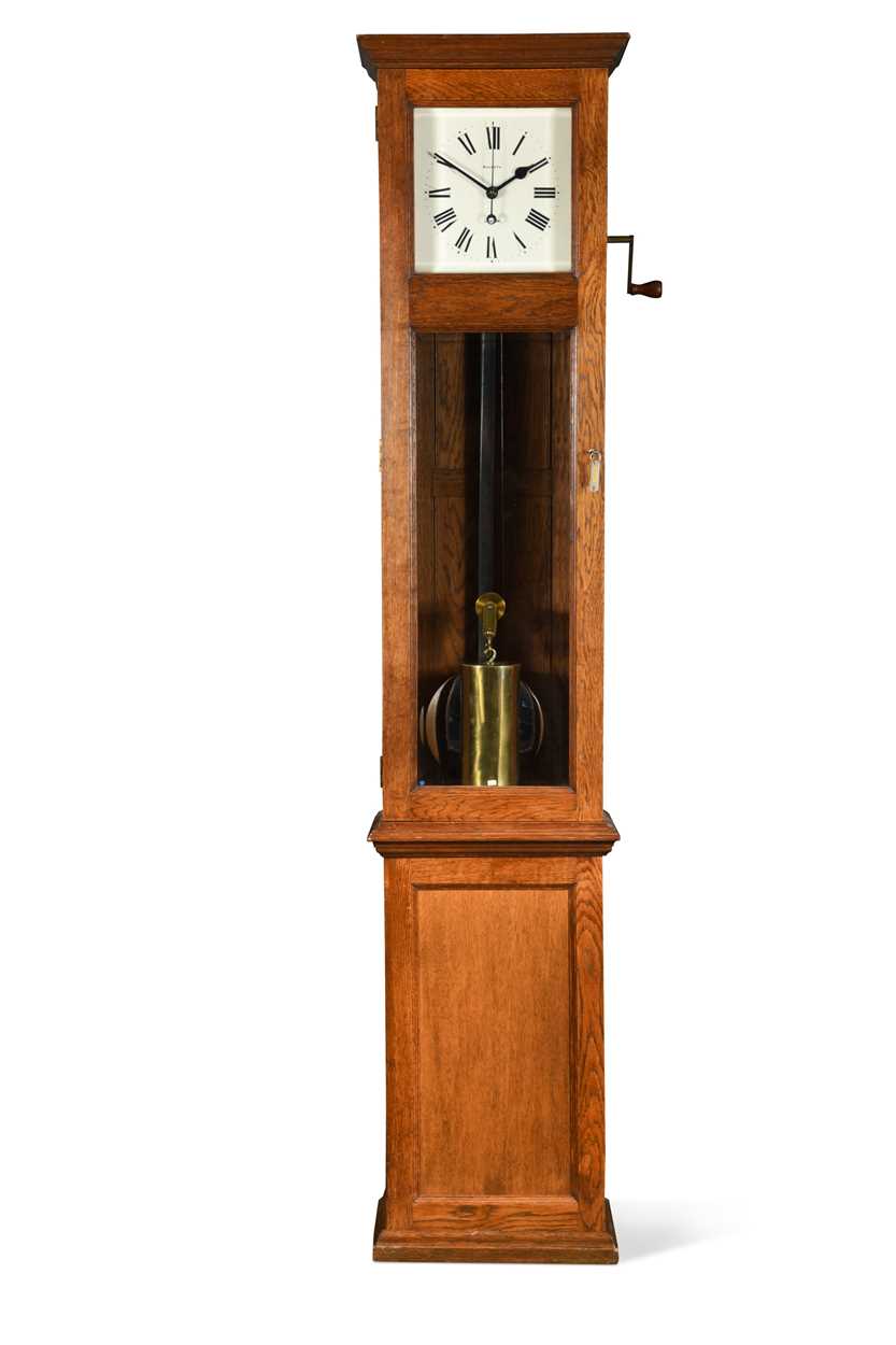 Magneta of London electric master oak longcase clock, circa 1930,