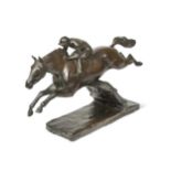 John Rattenbury Skeaping RA (British, 1901-1980), racehorse jumping a hurdle,