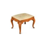 A George I style walnut stool, 18th century,