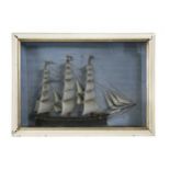 A diorama of a three masted sailing ship or Clipper, late 19th century,