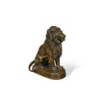 Antoine-Louis Barye (French, 1796–1875), Lion Assis No. 4 (Esquisse du Lion des Tuileries),