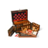 "The Royal Cabinet of Games", a walnut cased games compendium, early 20th century,