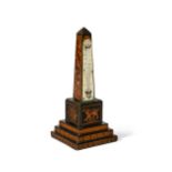 A Tunbridgeware desk thermometer, 19th century,