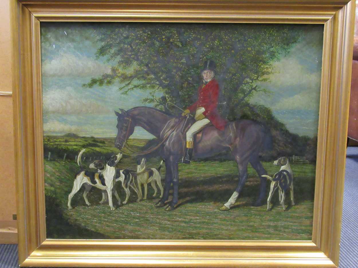 Modern British School, after Henry Alken A Huntsman with hounds oil on canvas 59 x 73cm - Image 3 of 3