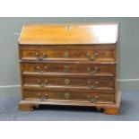 An 18th century Italian Bureau with four long drawers on shaped bracket feet 102 x 114 x 53cm