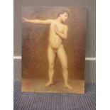 Slade School, Study of a male nude, oil on panel, unframed, 40.5 x 30.5cmCondition report: