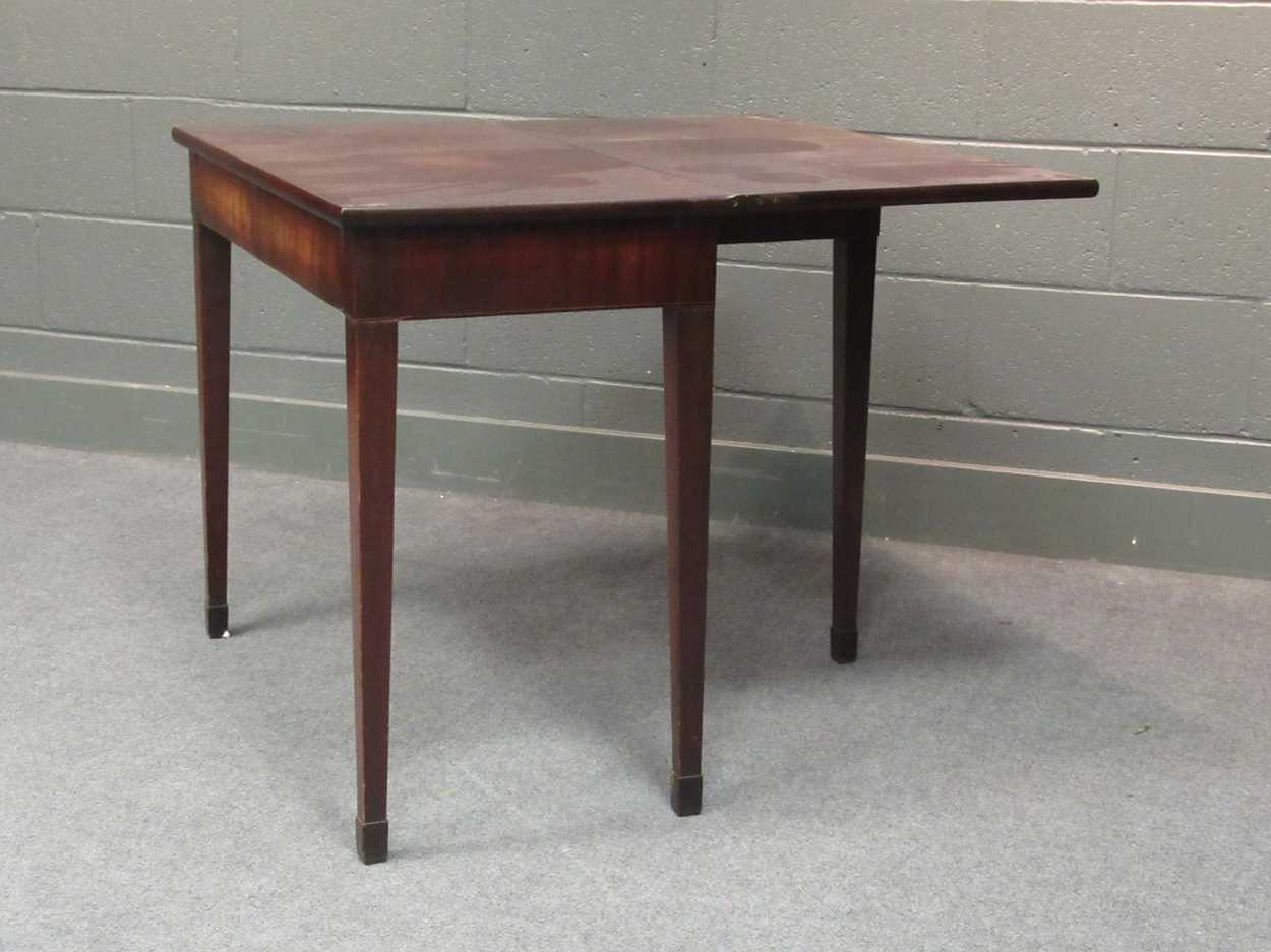 A set of four Regency mahogany dining chairs together with a mahogany fold-over top tea table - Image 7 of 7