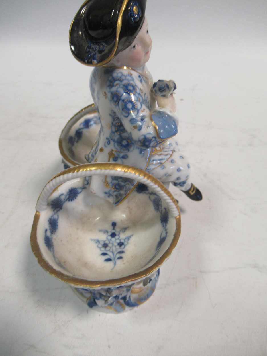 A Meissen sweetmeat figural basket, crossed swords mark - Image 4 of 4