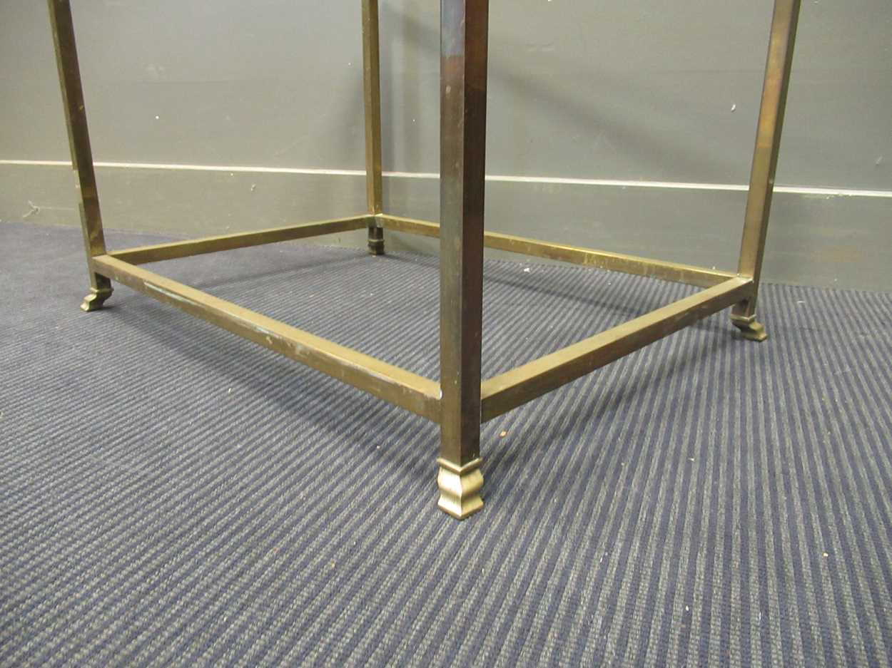 A brass lacquered and glass coffee table, 46 x 66 x 48.5cm - Image 3 of 4