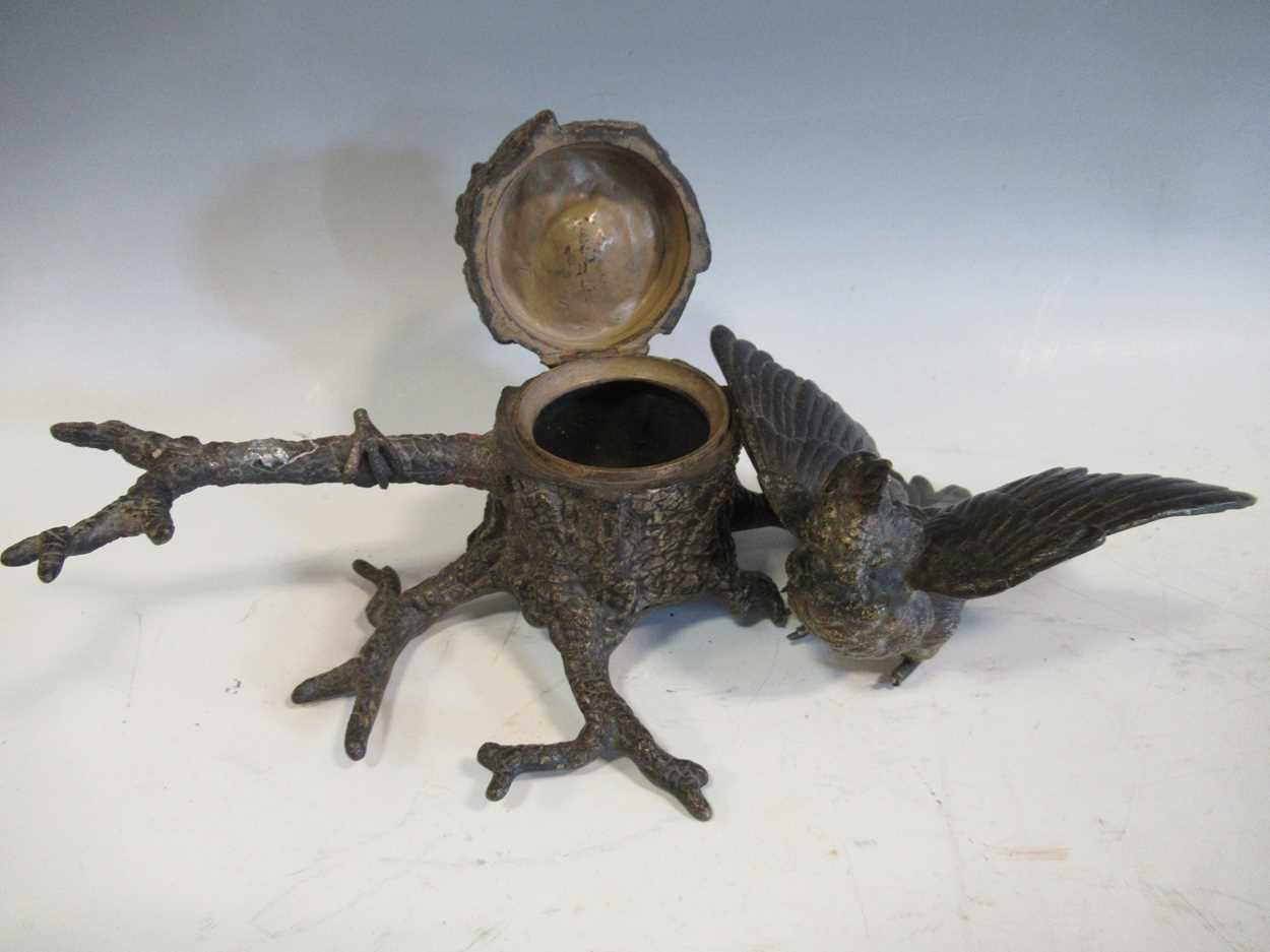 Franz Xavier Bergman (1861-1936)an inkwell model as a bird on a branch - Image 7 of 11