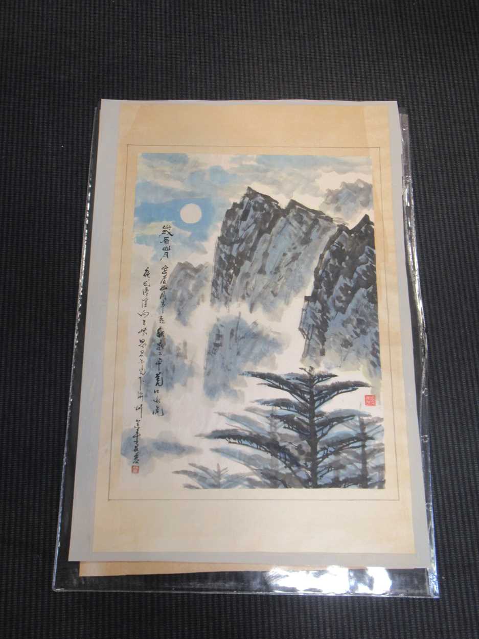 A group of three 20th century Chinese watercolour and gouaches, to include Northeast Treasure, 44. - Image 8 of 11