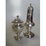 Two 18th century silver spice casters, 4.7ozt gross (2)