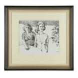 Philip Oswald Jennings, ARE, ARCA (British 1921-1983), Two Ladies, lithograph,, signed 'Phil