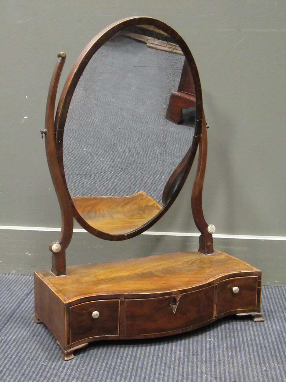 A George III mahogany dressing table mirror,