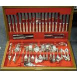 A modern silver plated canteen set of cutlery for twelve, cased