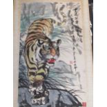 A group of three 20th century Chinese watercolour and gouaches, to include Northeast Treasure, 44.