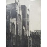Alfred Richard Blundell, four pencil signed etchings, to include: a bit of Lavenham, 20 x 26.5cm,