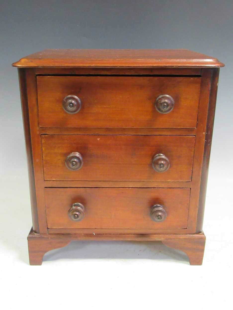 A 19th century mahogany miniature chest of drawers, 31cm high - Image 2 of 7