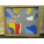Two contemporary works, to include, Donald Wells, Abstract Composition, oil on card, signed and
