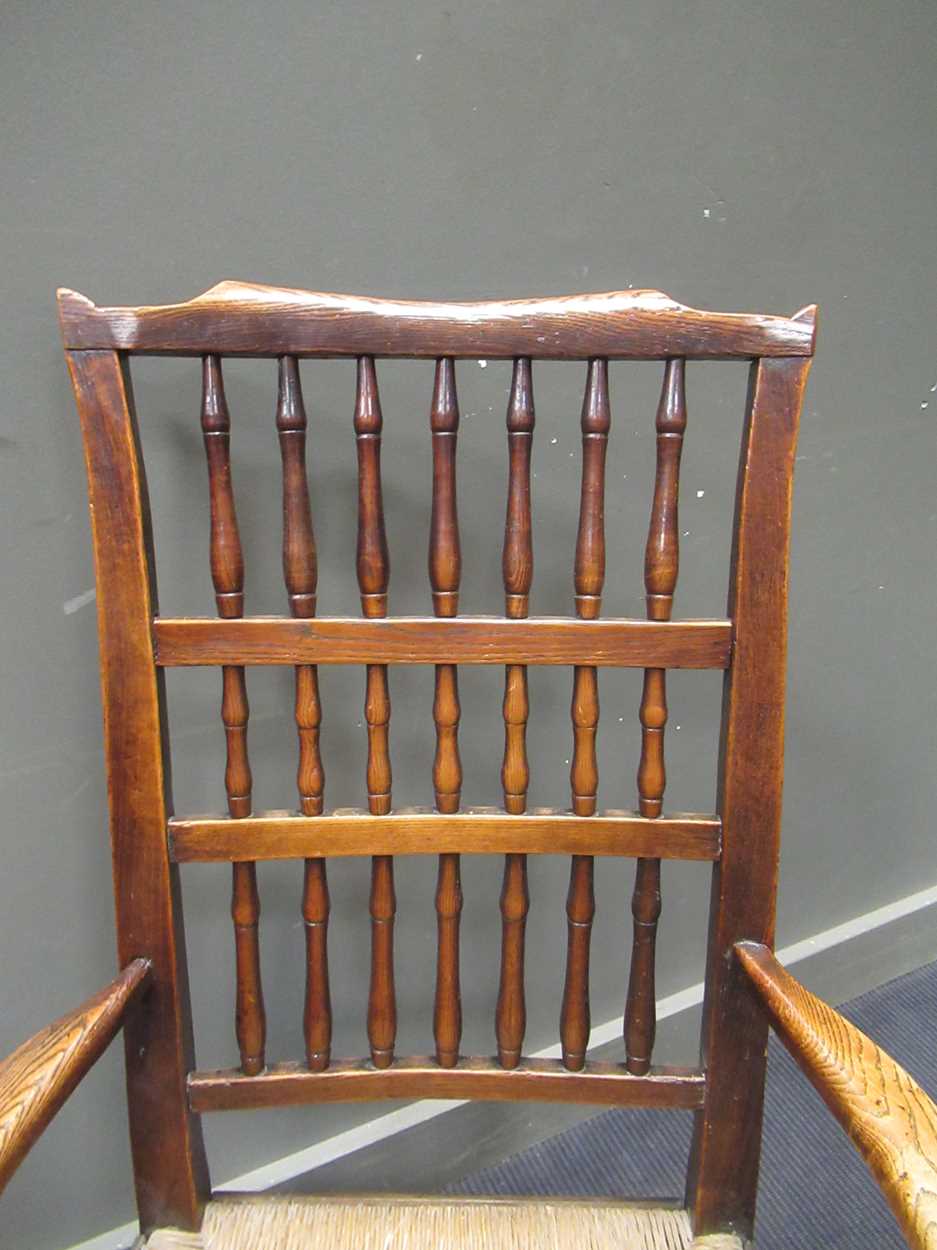 A rush seated stick back rocking chair 108cm high - Image 5 of 5