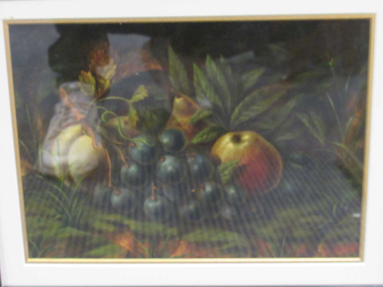 Two still life paintings of fruit, to include: Marco Conte, Persimmons and Pomegranate, oil on - Image 8 of 8