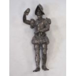 A silvered model of an Italian soldier, 25cm high