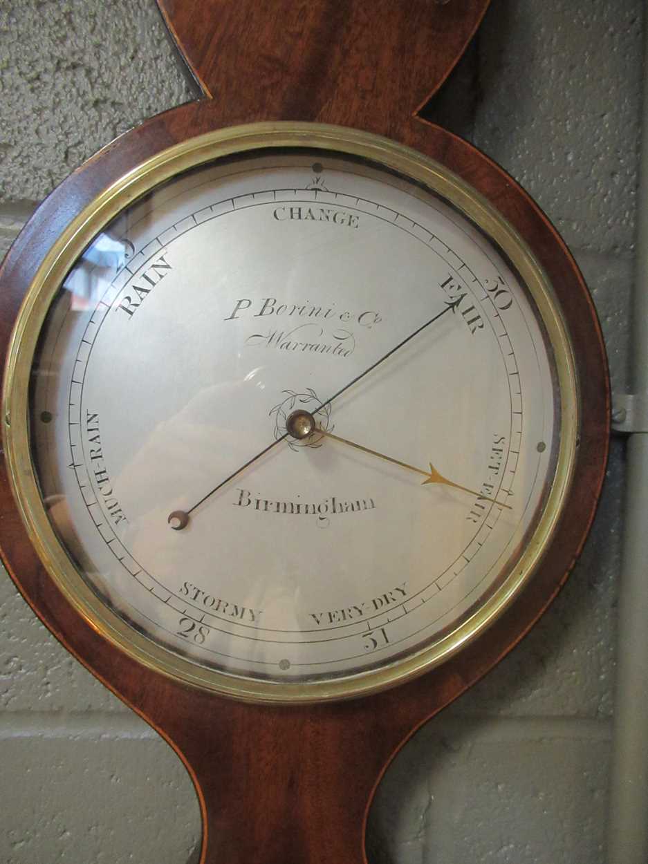 A 19th century wheel barometer 'P Borini A Co', Birmingham - Image 2 of 6